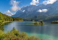 BAVARIAN ALPS - Lake Eibsee below the Zugspitze in the Wetterstein mountains