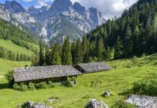 Oberbayerische Alpen - Bindalm mit den Mühlsturzhörnern