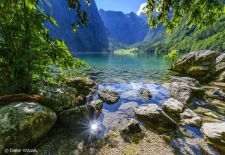 BAVARIAN ALPS - Lake Obersee with Fischunkelalm in the distance