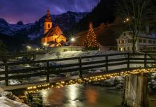 Berchtesgaden - Christmas Painters Corner at the charming church of St. Sebastian, Ramsau