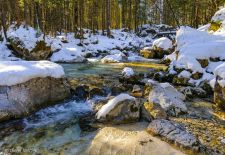 Urlaub im Berchtesgadener Land - Ramsauer Ache auf dem Weg durch den Zauberwald, Ramsau