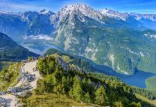 Urlaub im Berchtesgadener Land - Blick vom Jenner auf den Königssee, Schönau