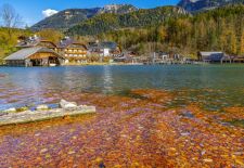 Berchtesgaden - Autumnal Panoramic View at Lake Koenigssee, Schoenau