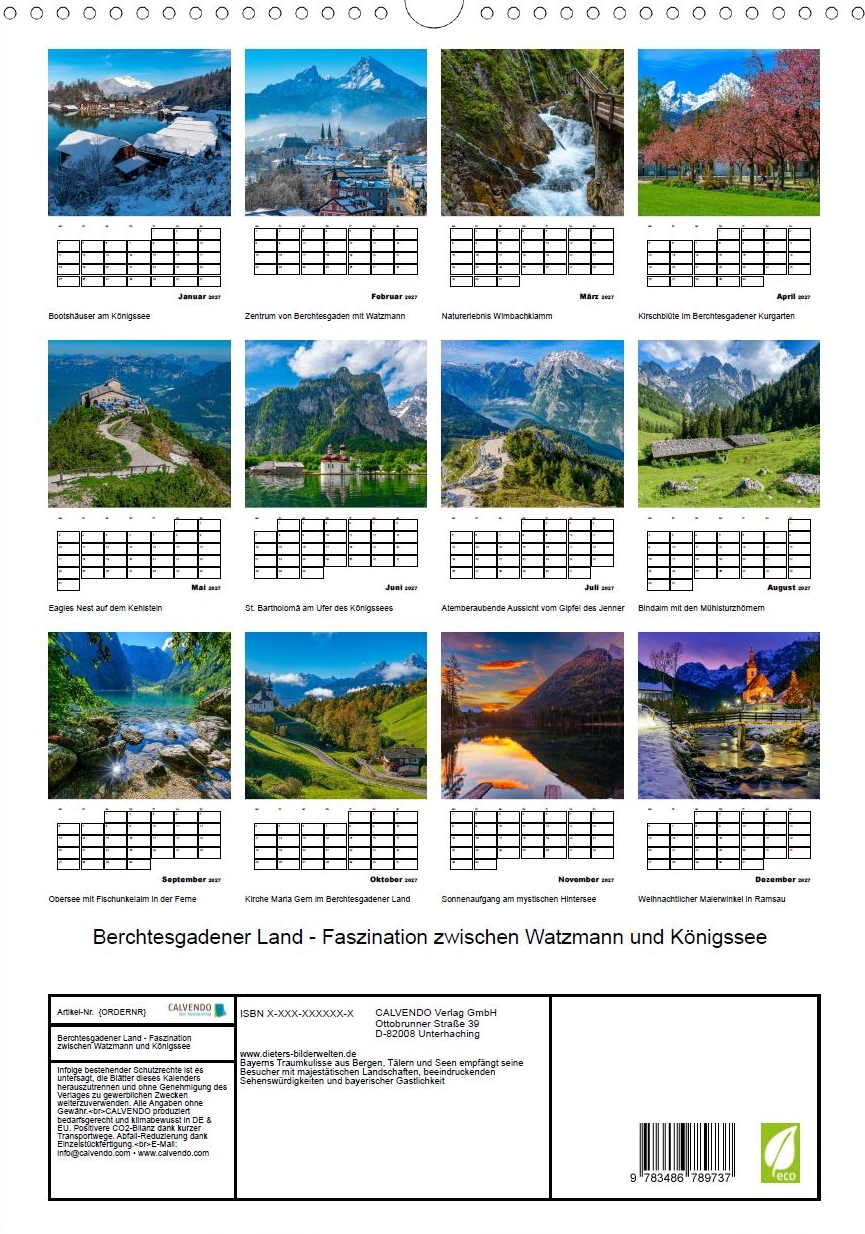 Grüß Gott am Königssee - Rückseite Kalender