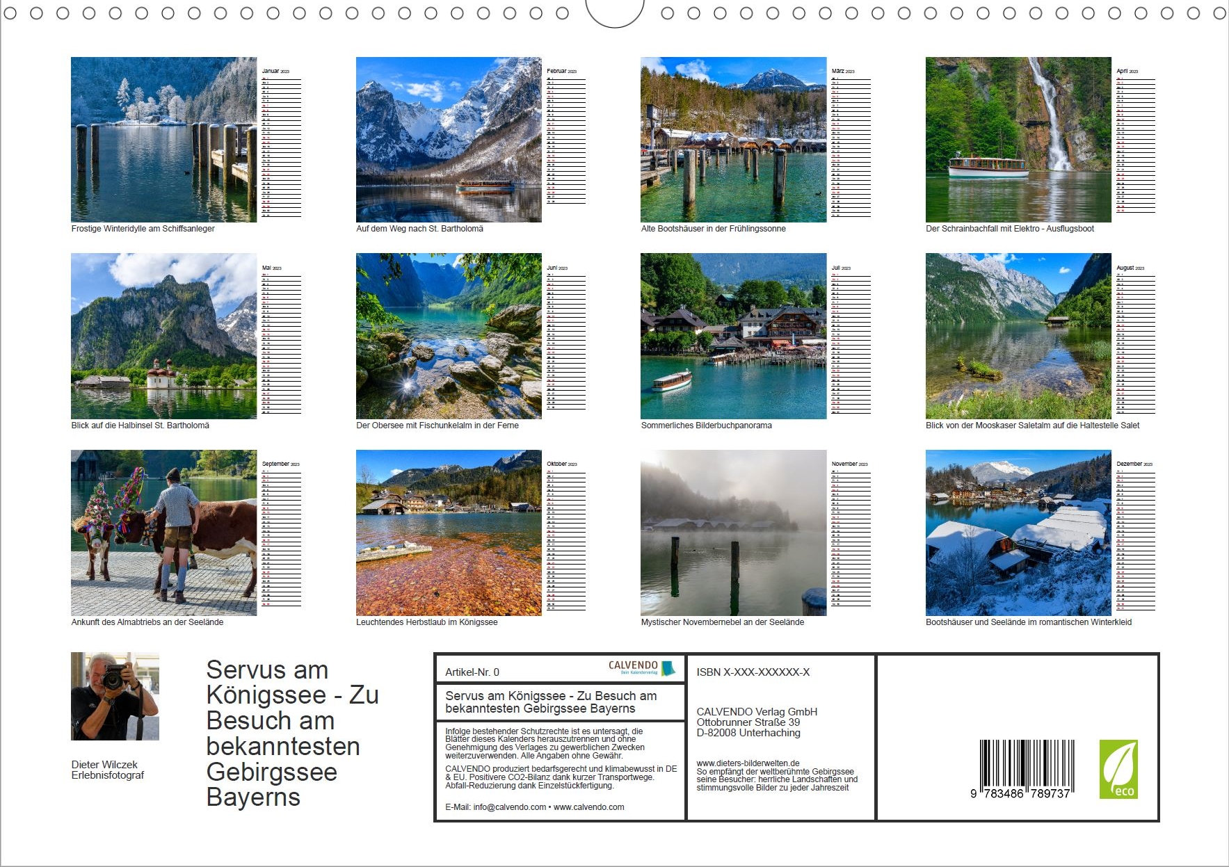 Grüß Gott am Königssee - Rückseite Kalender