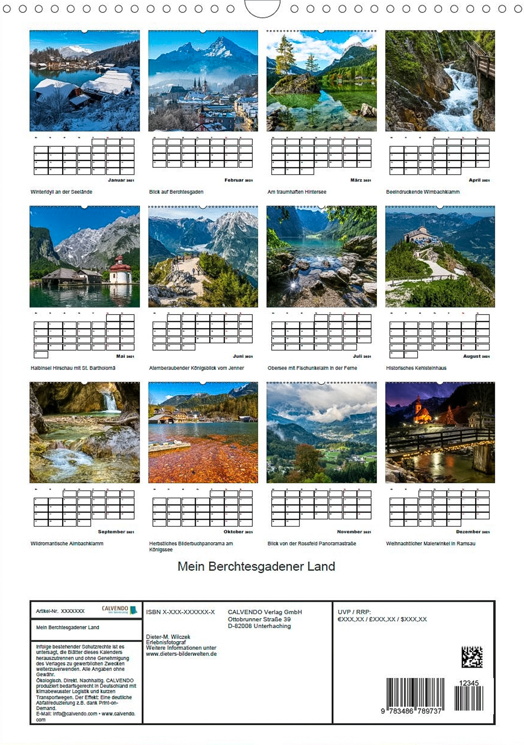 Grüß Gott am Königssee - Rückseite Kalender