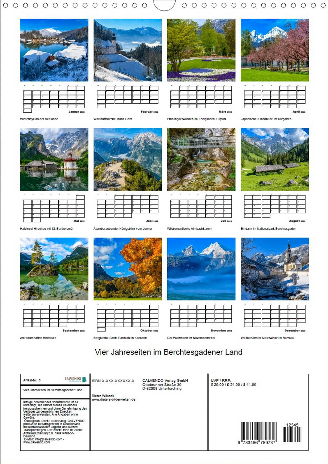 Grüß Gott am Königssee - Rückseite Kalender