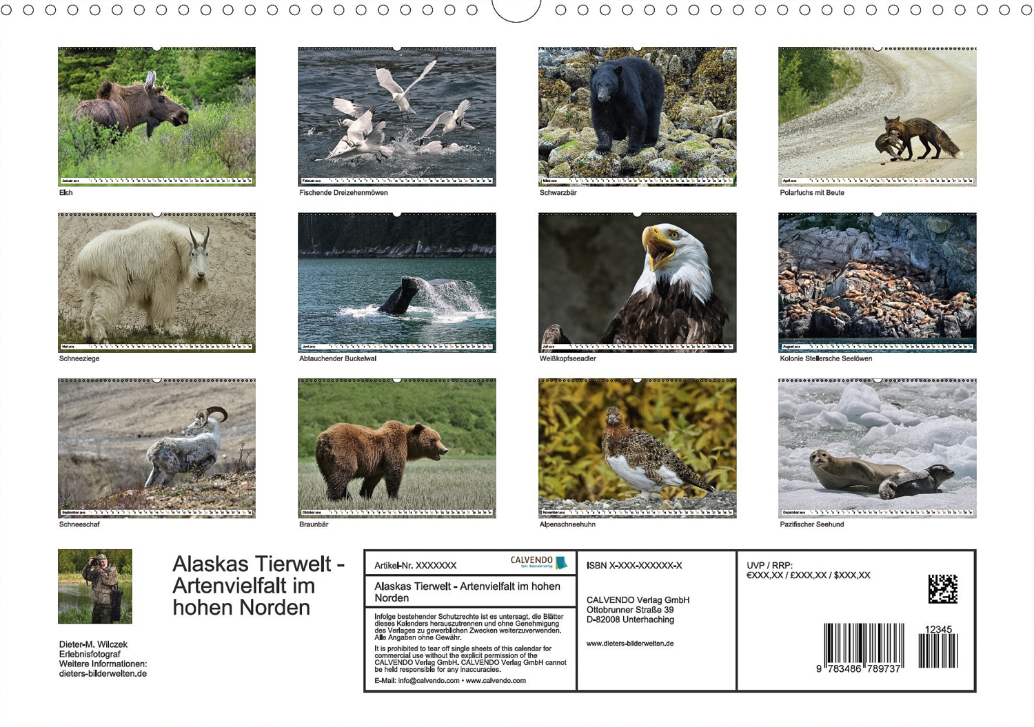Alaskas Tierwelt - Rückseite Kalender