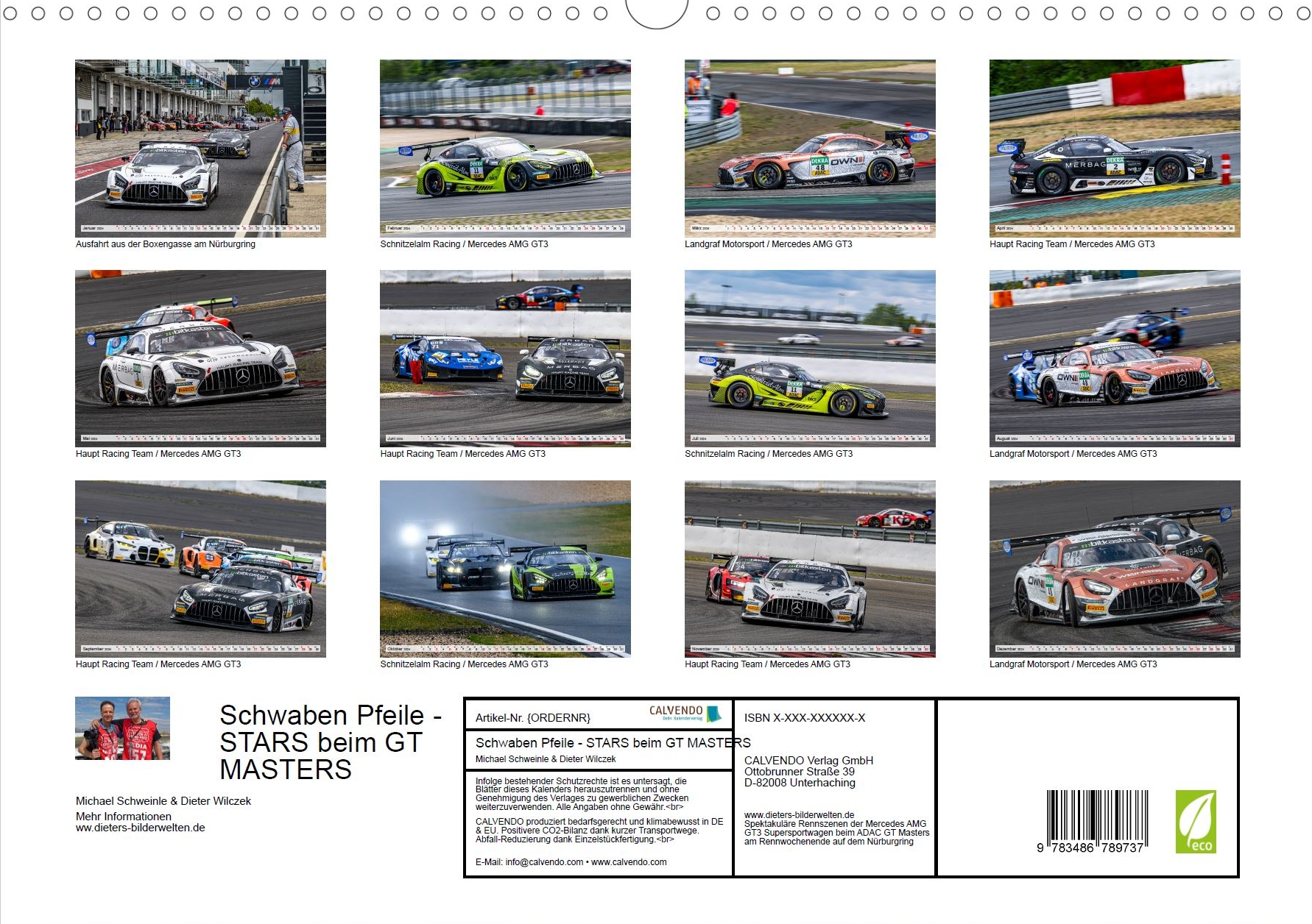 Faszination GT3 Racing - Rückseite Kalender