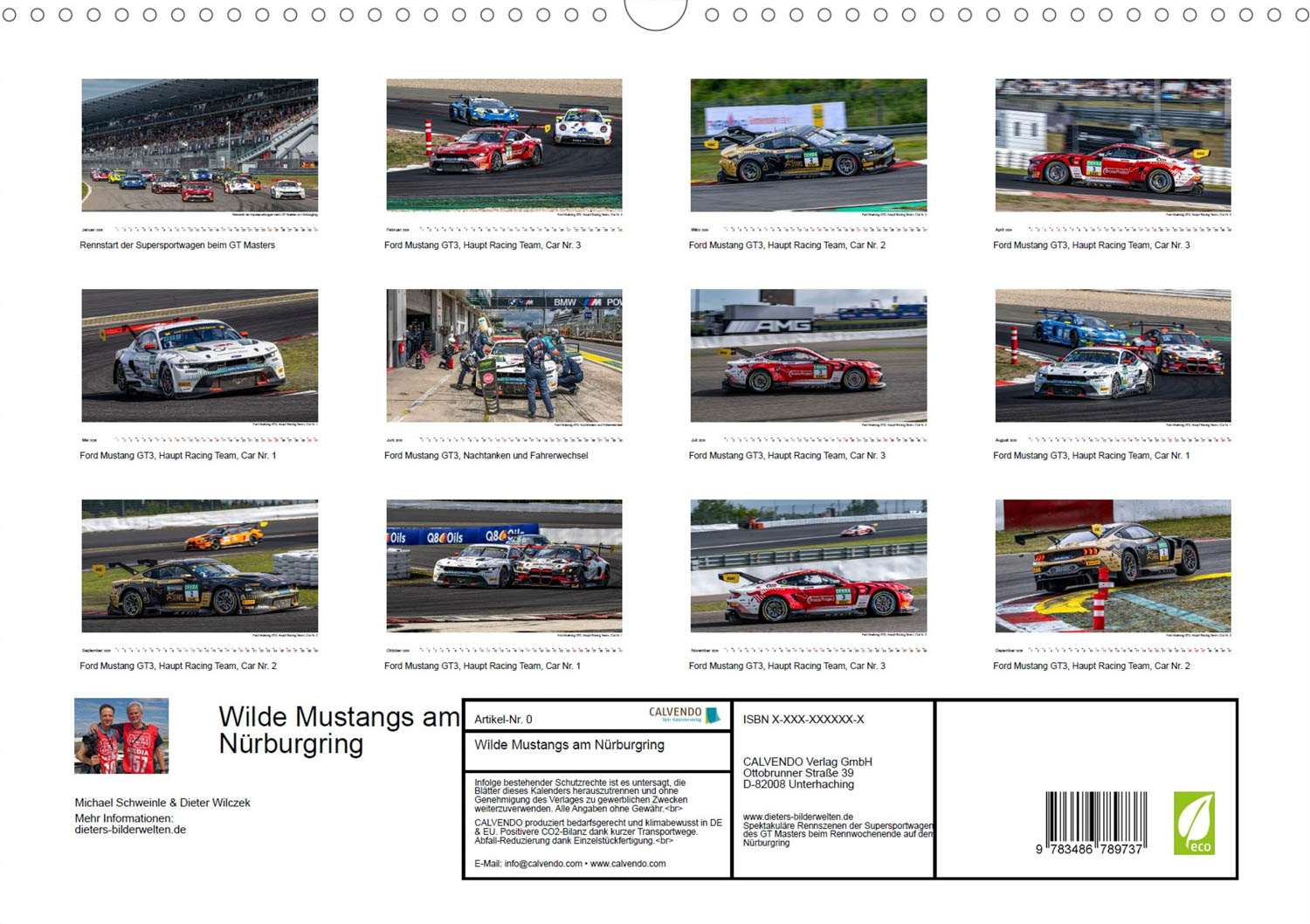 Faszination GT3 Racing - Rückseite Kalender