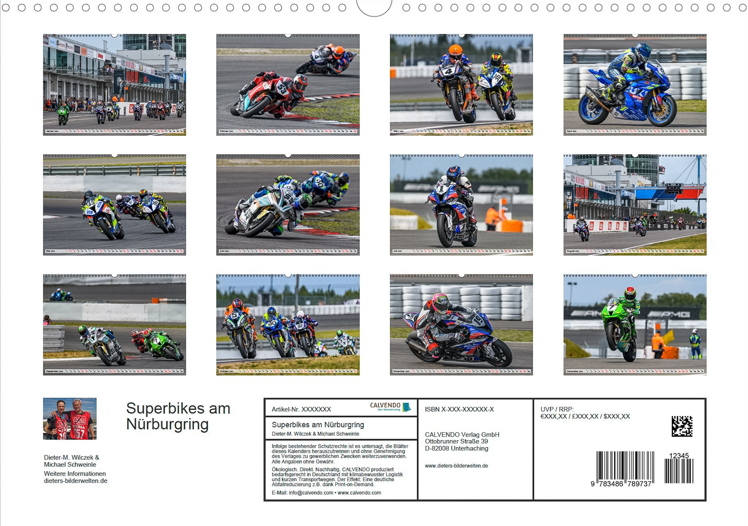 Superbikes am Nürburgring - Rückseite Kalender