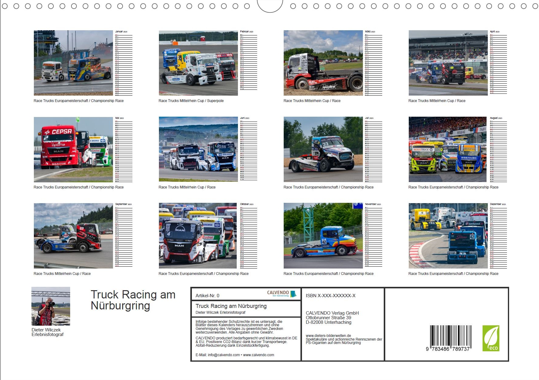 Faszination Truck Racing - Rückseite Kalender